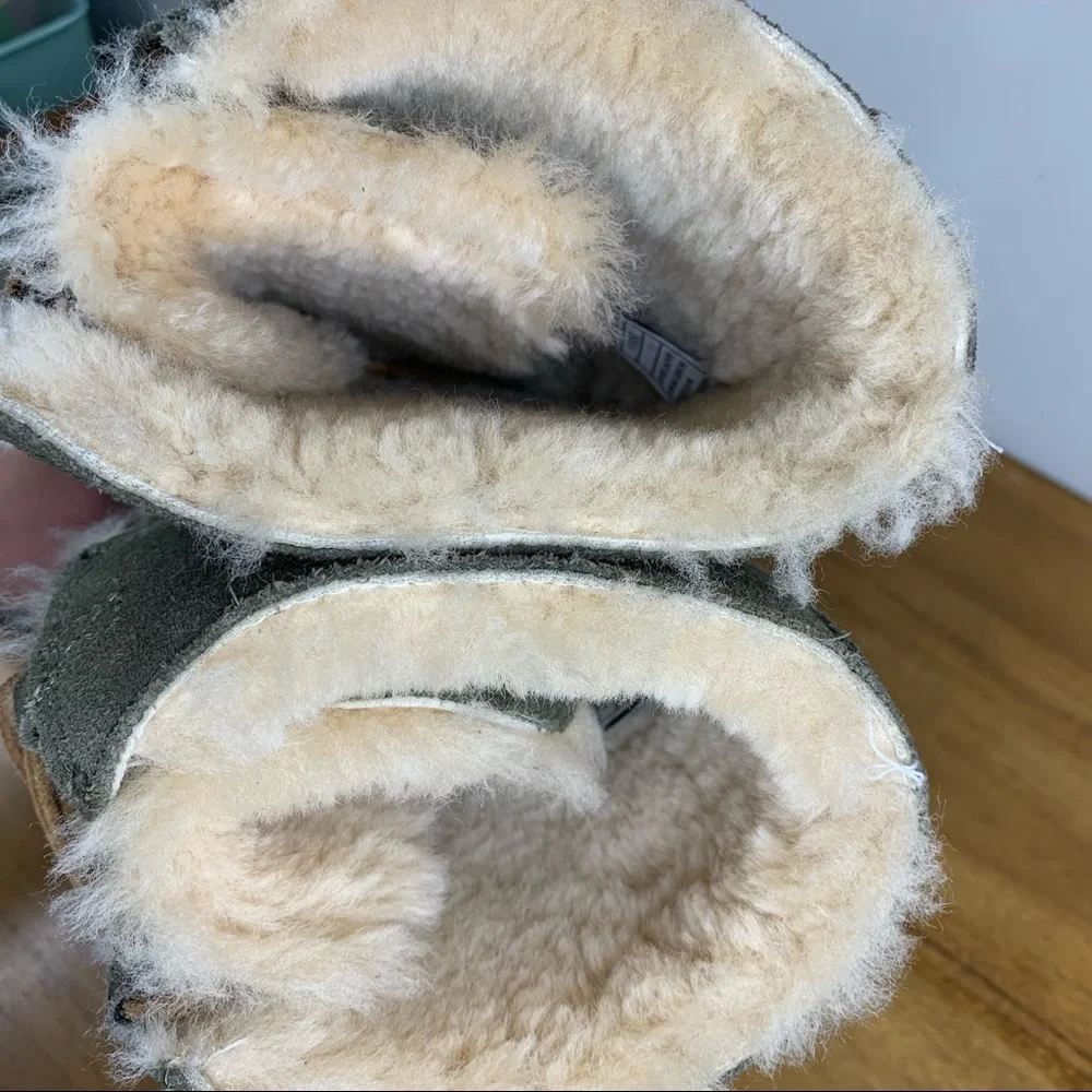 UGG Whitley Olive Green Tall Shearling Boot Size 6 - Picture 9 of 10